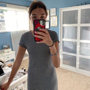 Stripped Heart Hips t-shirt dress